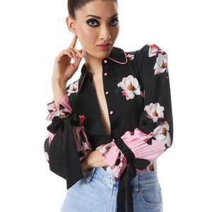 Alice and Olivia Willa Blouson Top
